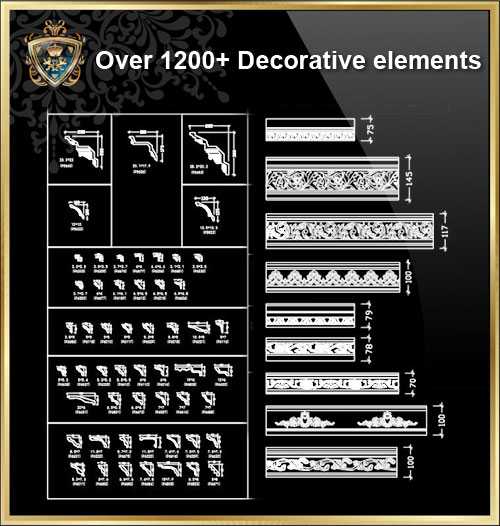 ᩏver 1200+ Decorative elements CAD Blocks V.4᪢></p>
			<p style=